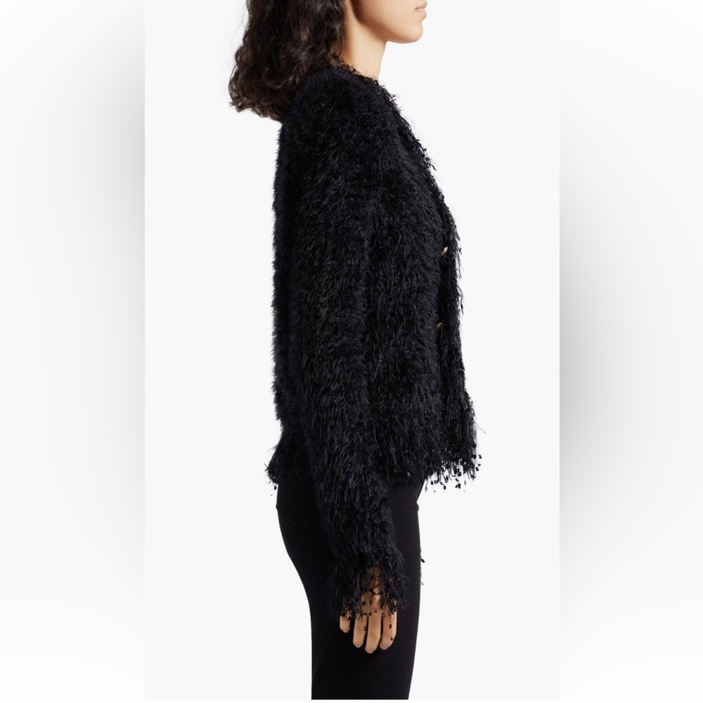 L’AGENCE Azure Textured Cardigan Blazer Black Open Front NWT Size M - Picture 12 of 15
